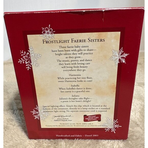 Hallmark Keepsake Ornament Frostlight Faerie Sisters Set Of 3 Christmas 2003 Box - Picture 2 of 7